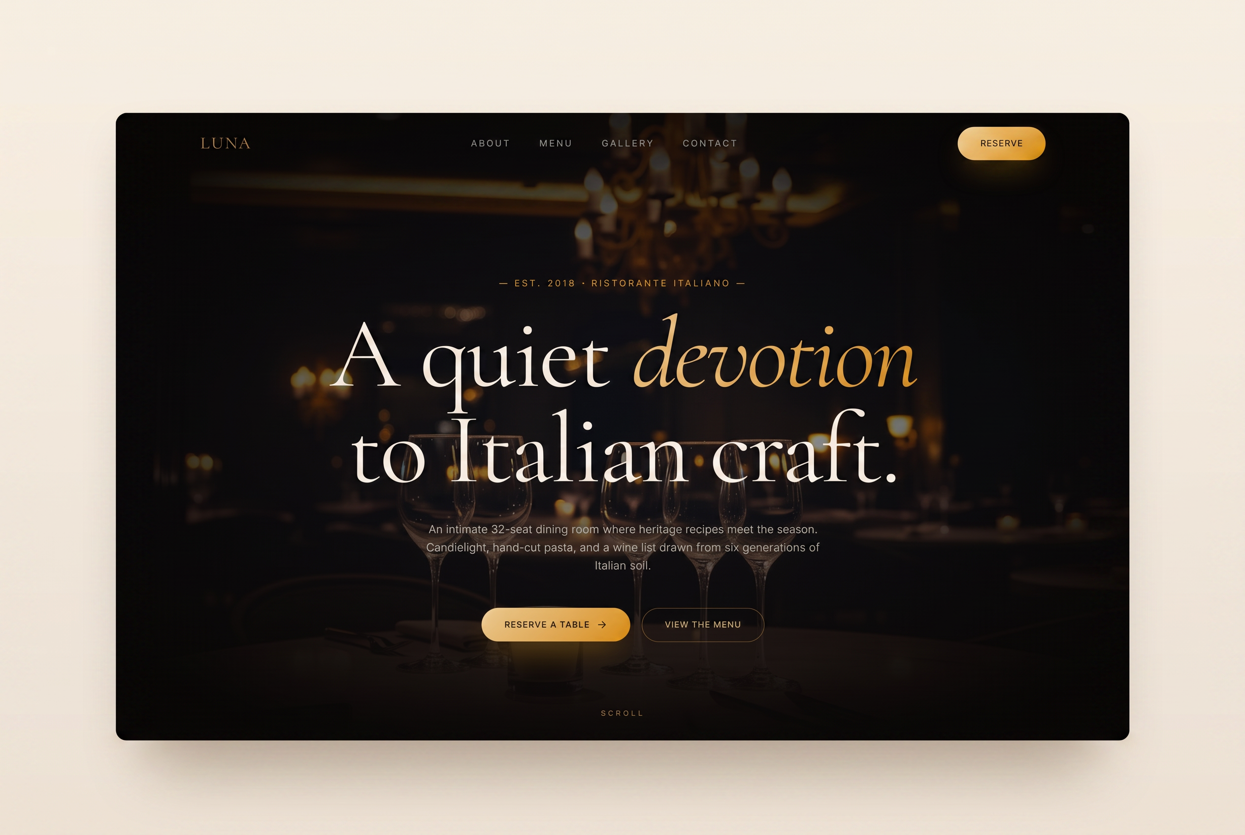 Luna — Restaurant website case study